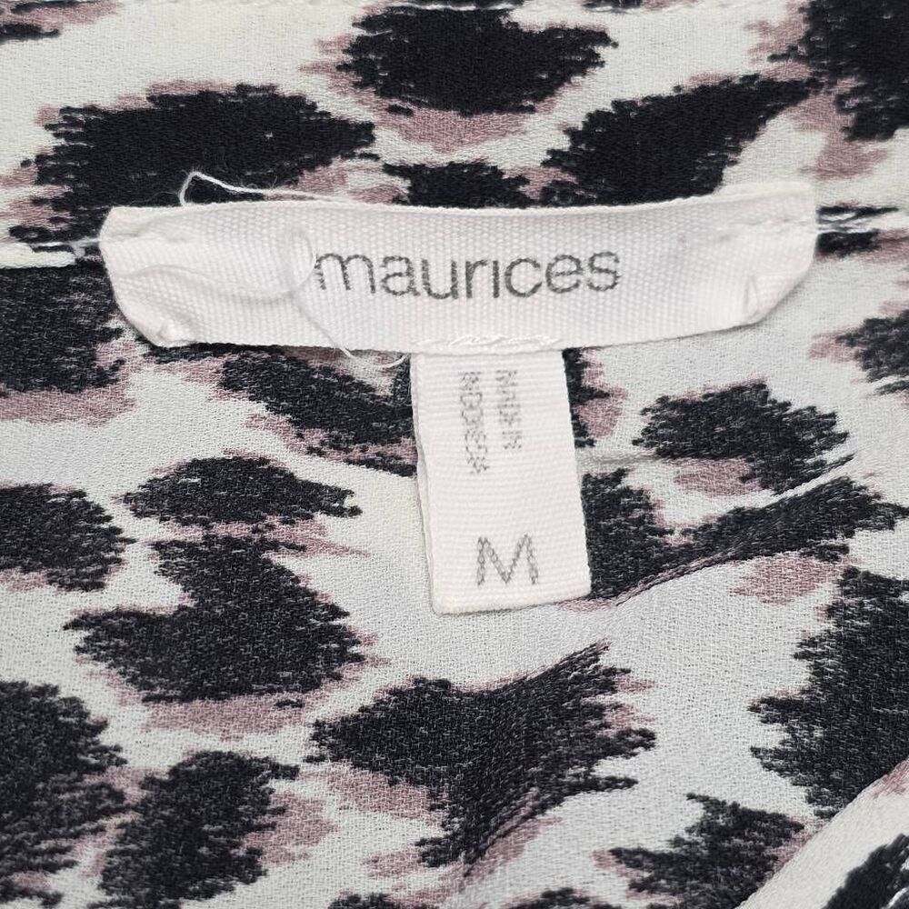 Maurices Leopard Print Zip Blouse Medium - Picture 7 of 9
